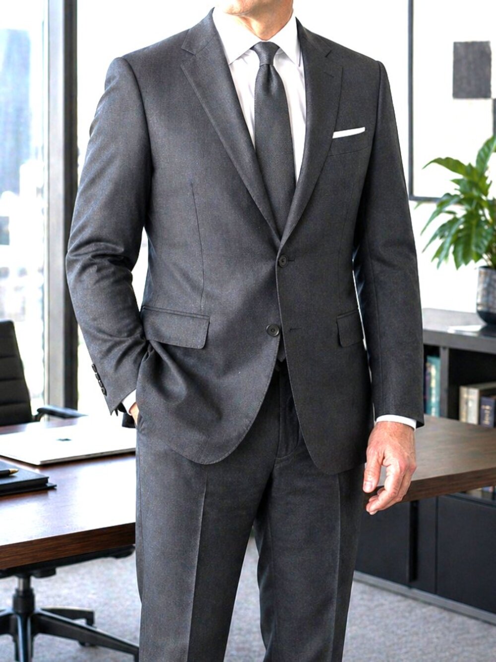 Coppley 1883 Men's 2 Pc Suit 40R 100% Wool Geometric Pattern Dual Vent Formal